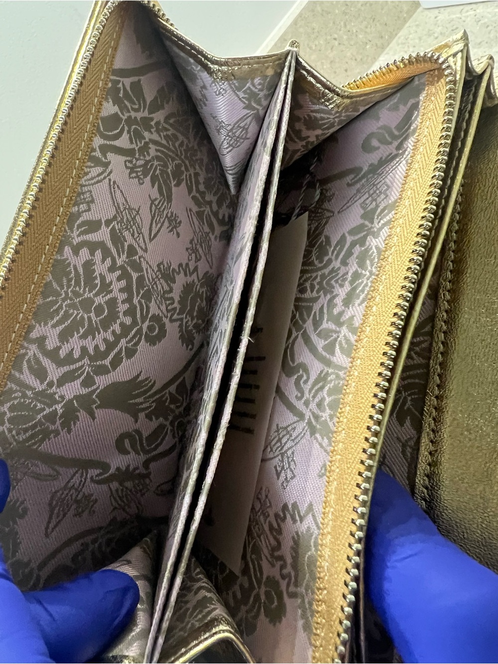 Vivienne Westwood Metallic Gold Leather Flap Wallet with Orb Emblem - Picture 10 of 10